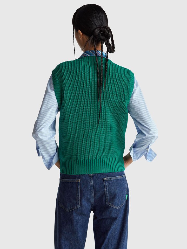 SLEEVELESS SWEATER Women image number 2